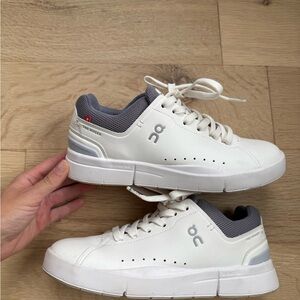 On Women’s Roger  White and Lavender Sneakers